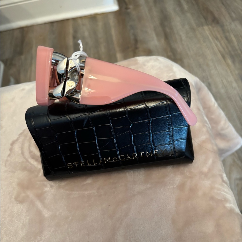 Stella McMartney peach pink rectangular sunglasse… - image 2